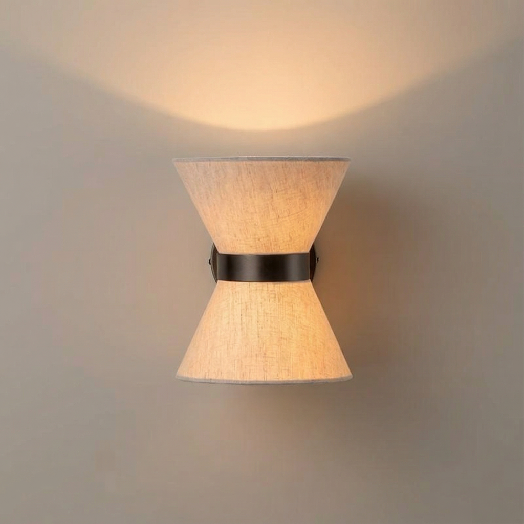 Lumora Modern Wall Light Sconce With Silk Shade In An Asymmetric Layout For Interiors