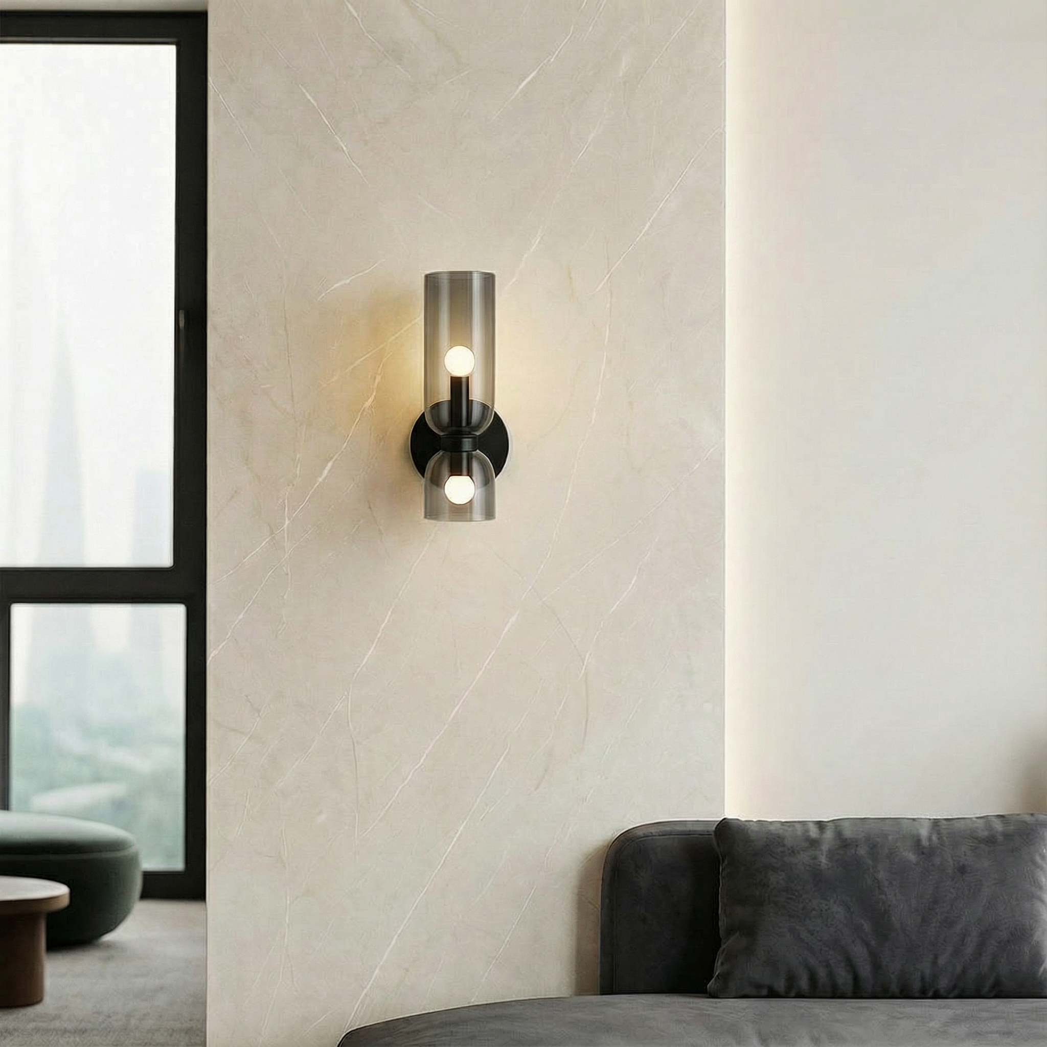 Elegant Glass Wall Light With Soft LED Glow For Modern Dining Rooms And Bars At Home