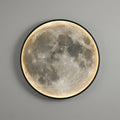CelestiaGlow Exterior Wall Light With Moon Surface And Soft Led Glow For Patio And Garden