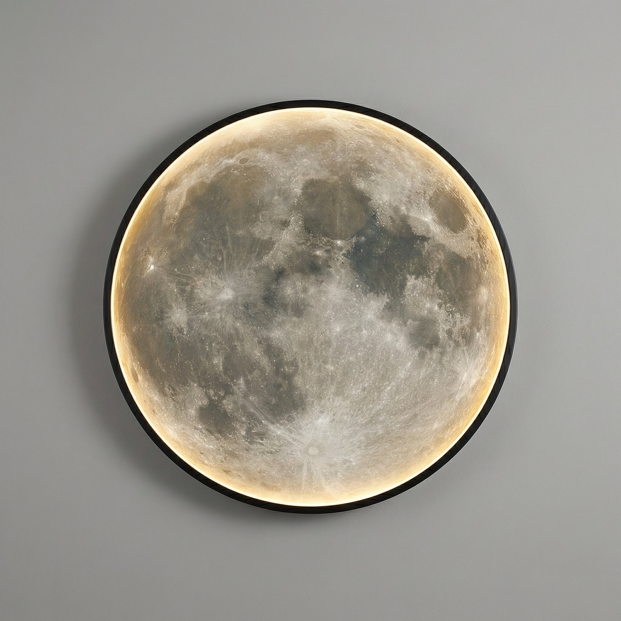 CelestiaGlow Exterior Wall Light With Moon Surface And Soft Led Glow For Patio And Garden