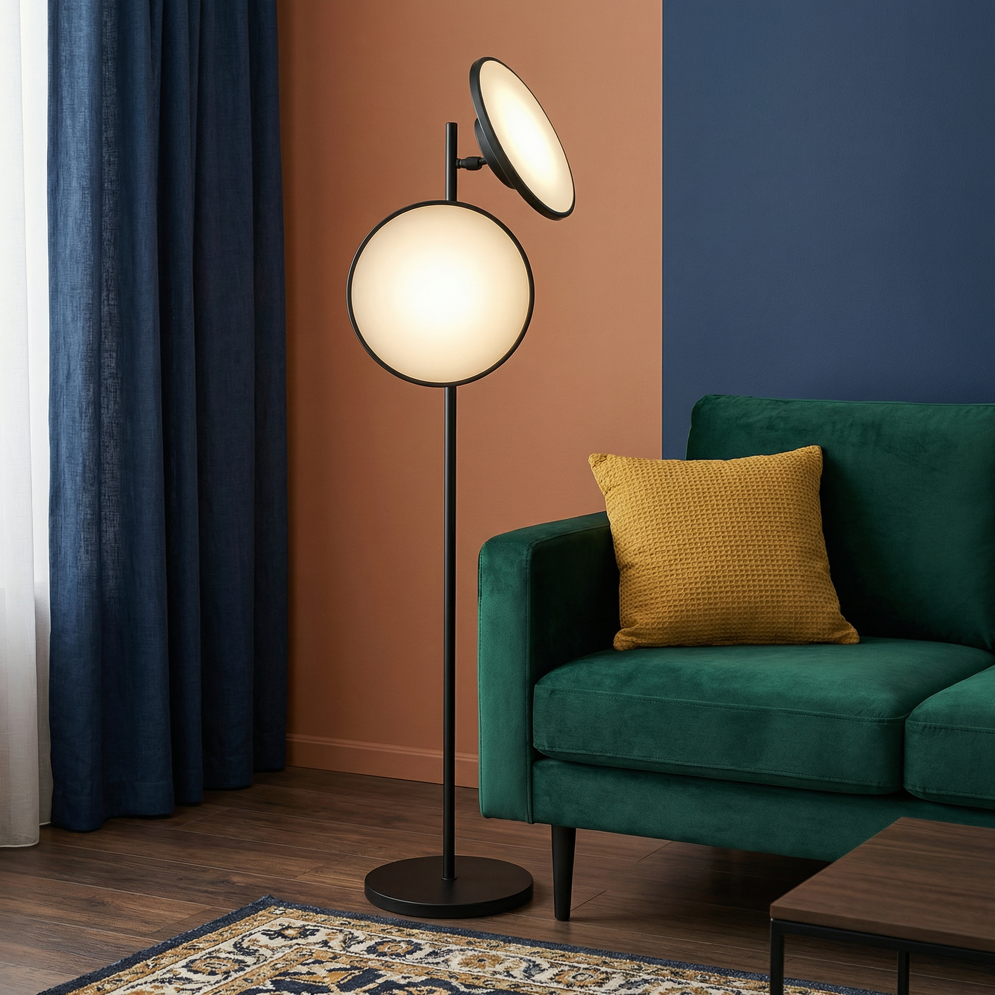 Modern Black Floor Light Powered By An LED Bulb For A Minimalist Living Room For Modern Home Ambience
