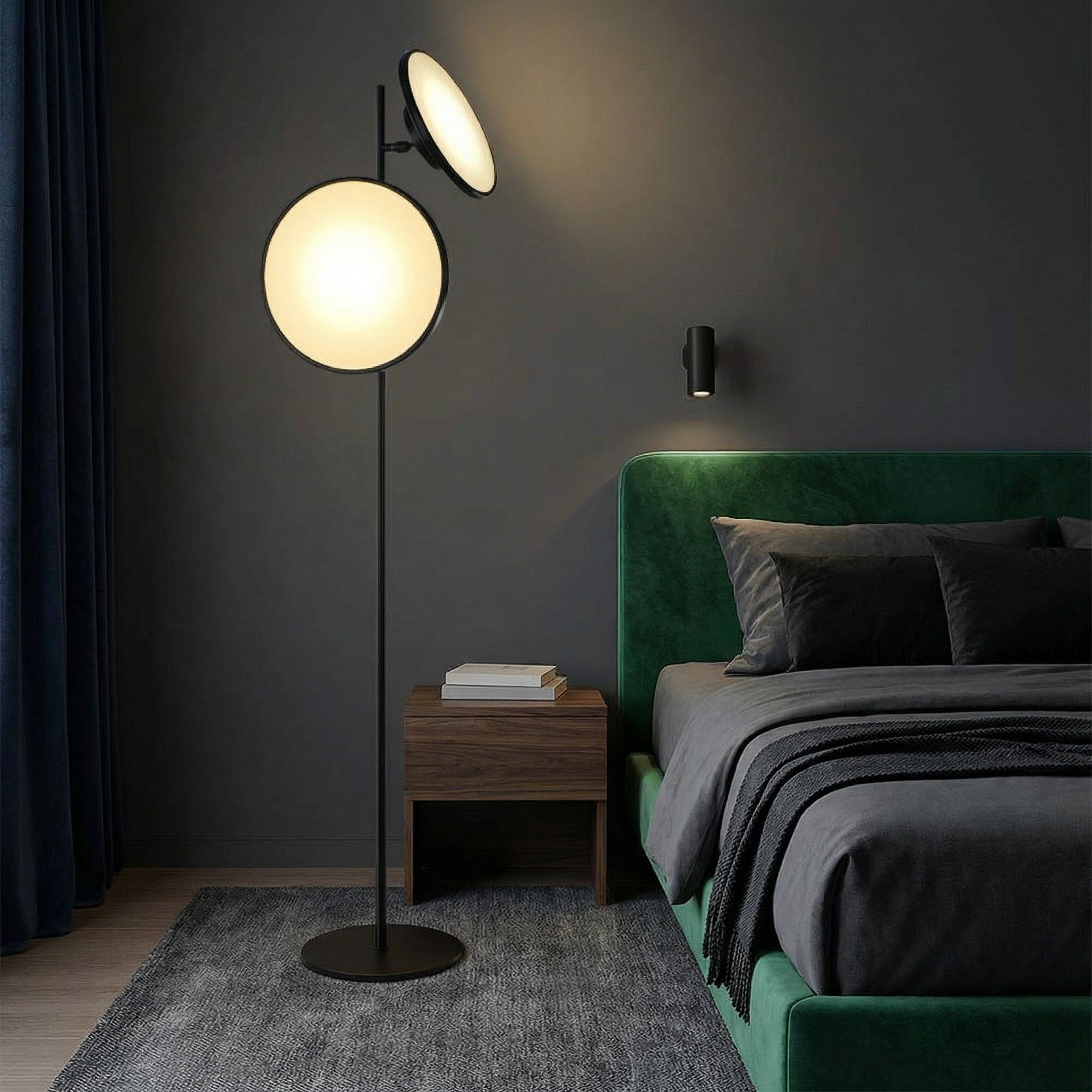Modern Black Floor Light Powered By An LED Bulb For A Minimalist Living Room For Modern Home Ambience