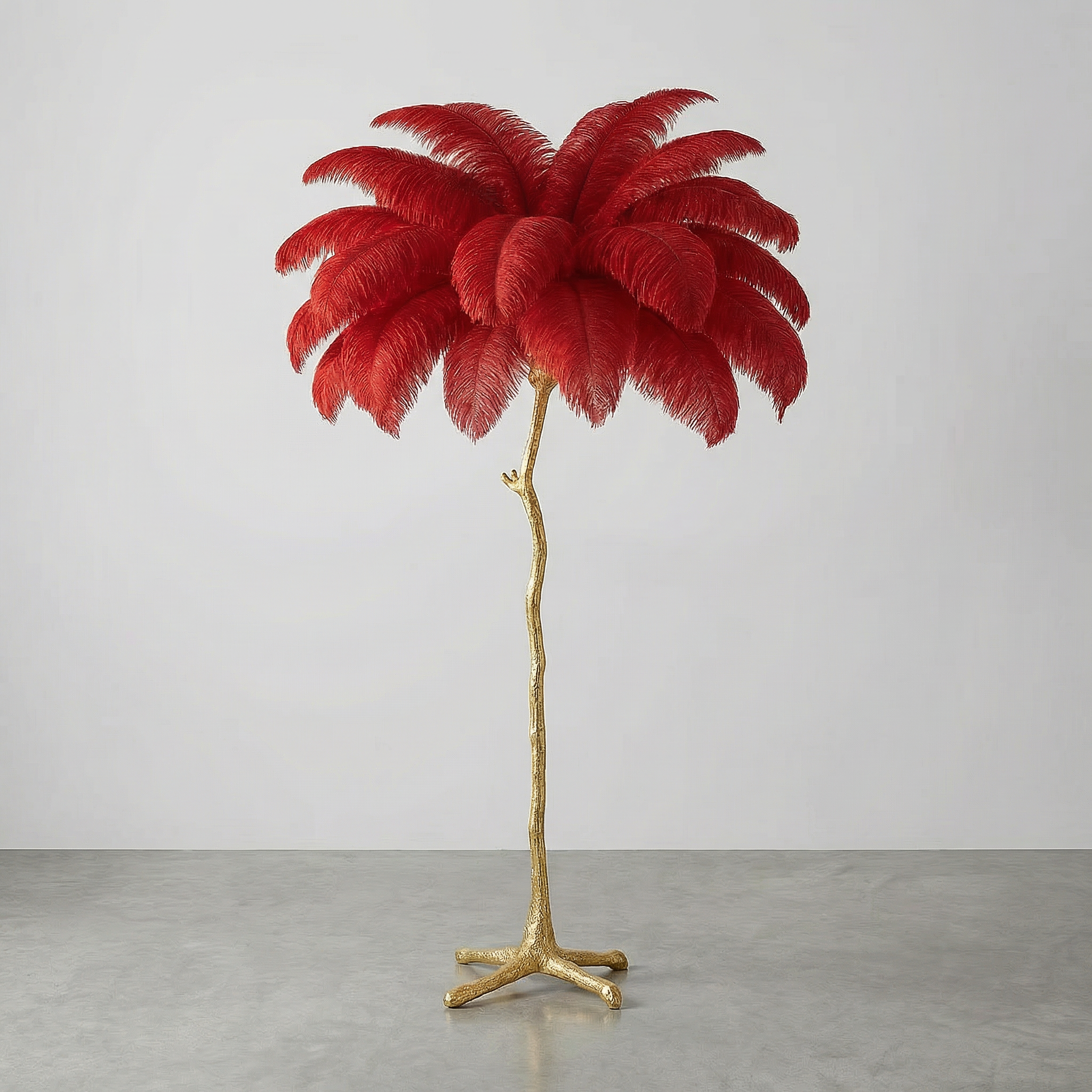 Elegant Ostrich Feather Floor Lamp With Modern Design And Adjustable Led Lighting For Living Rooms
