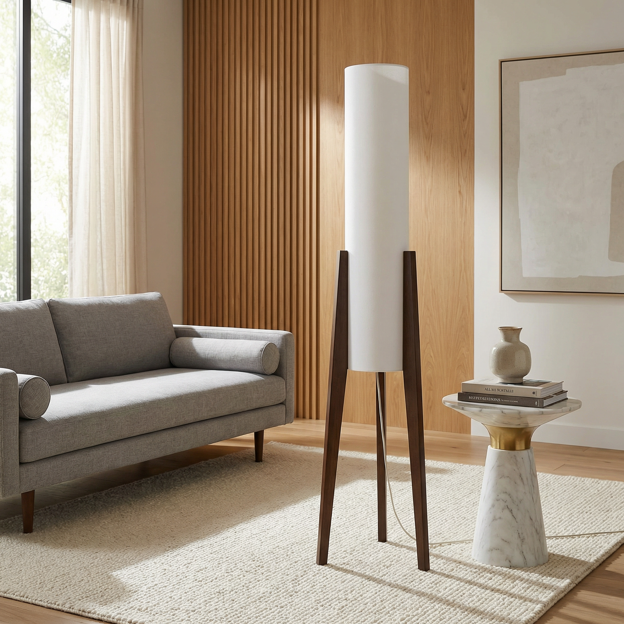 Autumn Grove Floor Lamp With Integrated Led For Warm Mid Century Modern Ambiance In Any Room