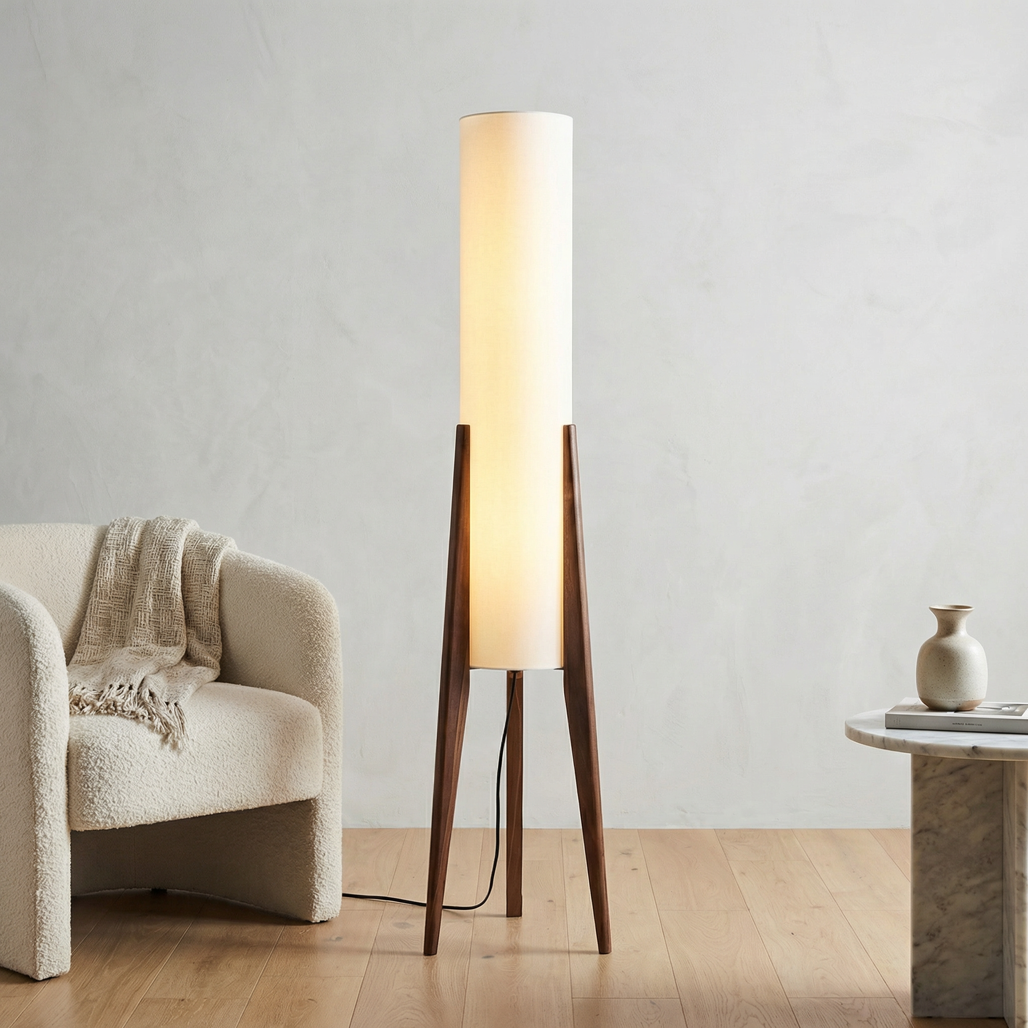 Autumn Grove Floor Lamp With Integrated Led For Warm Mid Century Modern Ambiance In Any Room