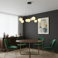 Arctic Heritage Black Chandelier Height Adjustable Vintage Dining Light LED Bulbs