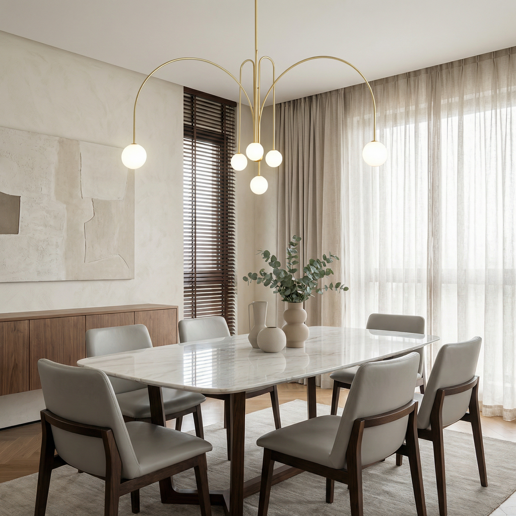 Aurora Crest Adjustable Pendant Light With Height-Adjustable Suspension For Dining Rooms And Bars