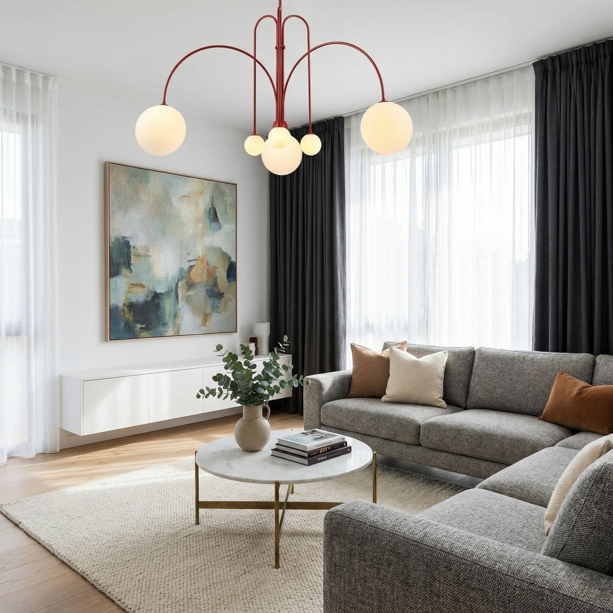 Aurora Crest Adjustable Pendant Light With Height-Adjustable Suspension For Dining Rooms And Bars