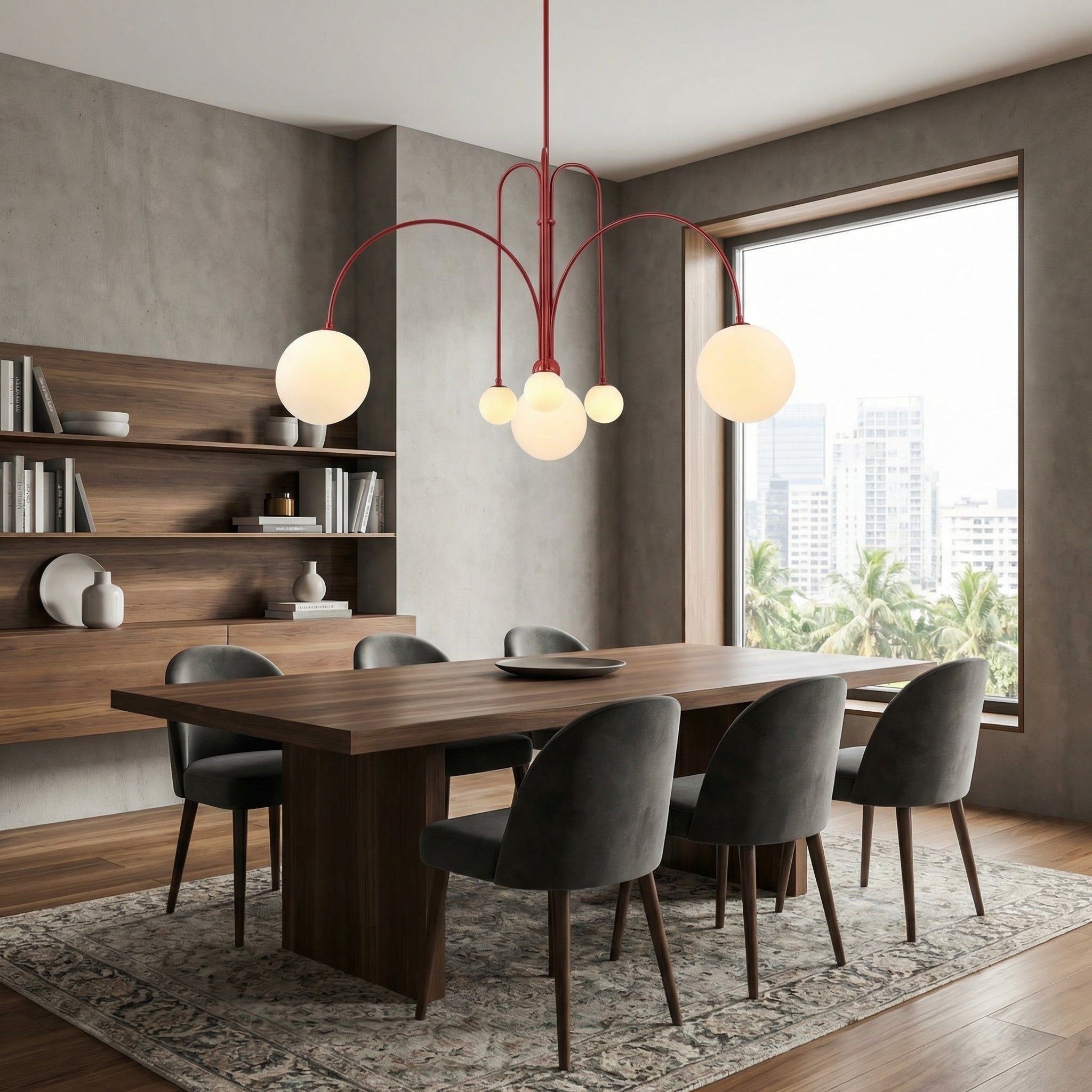 Aurora Crest Adjustable Pendant Light With Height-Adjustable Suspension For Dining Rooms And Bars