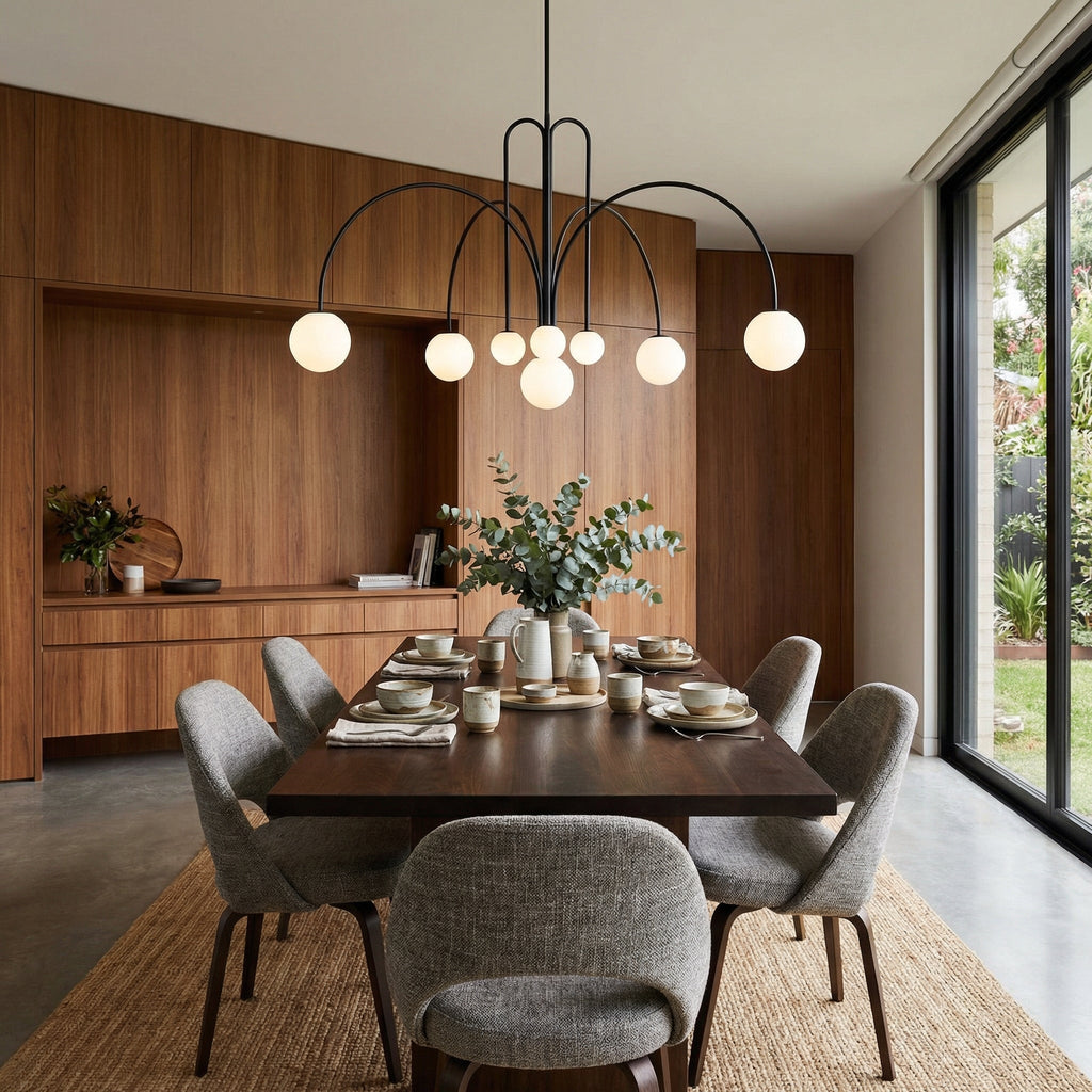Aurora Crest Adjustable Pendant Light With Height-Adjustable Suspension For Dining Rooms And Bars