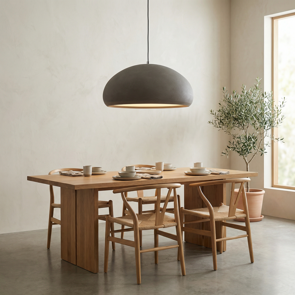 NovaLume Elegant Sand Textured Domed Pendant Lamp For Modern Interiors And Homes