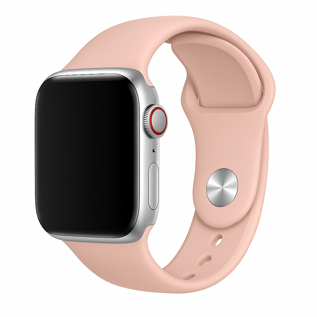 Curea din silicon compatibilă cu Apple Watch, roz pal