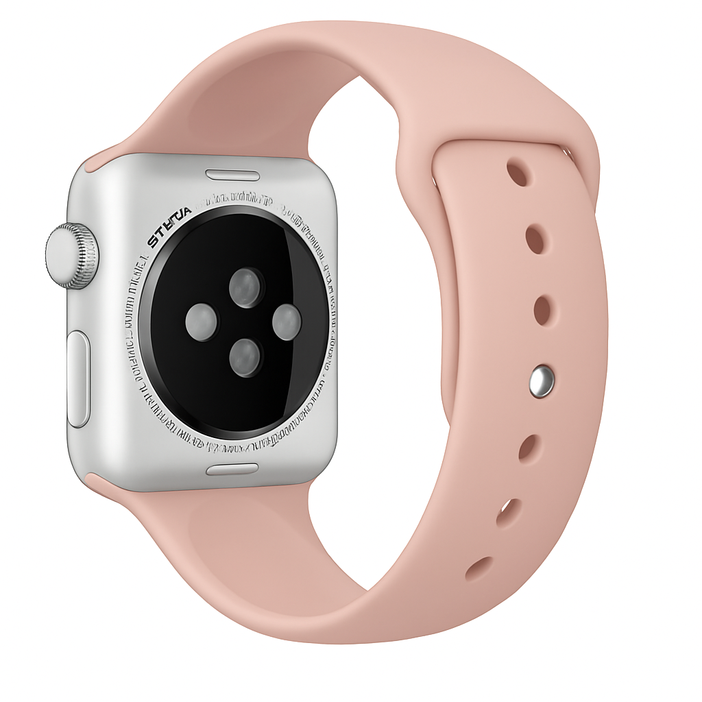 Curea din silicon compatibilă cu Apple Watch, roz pal