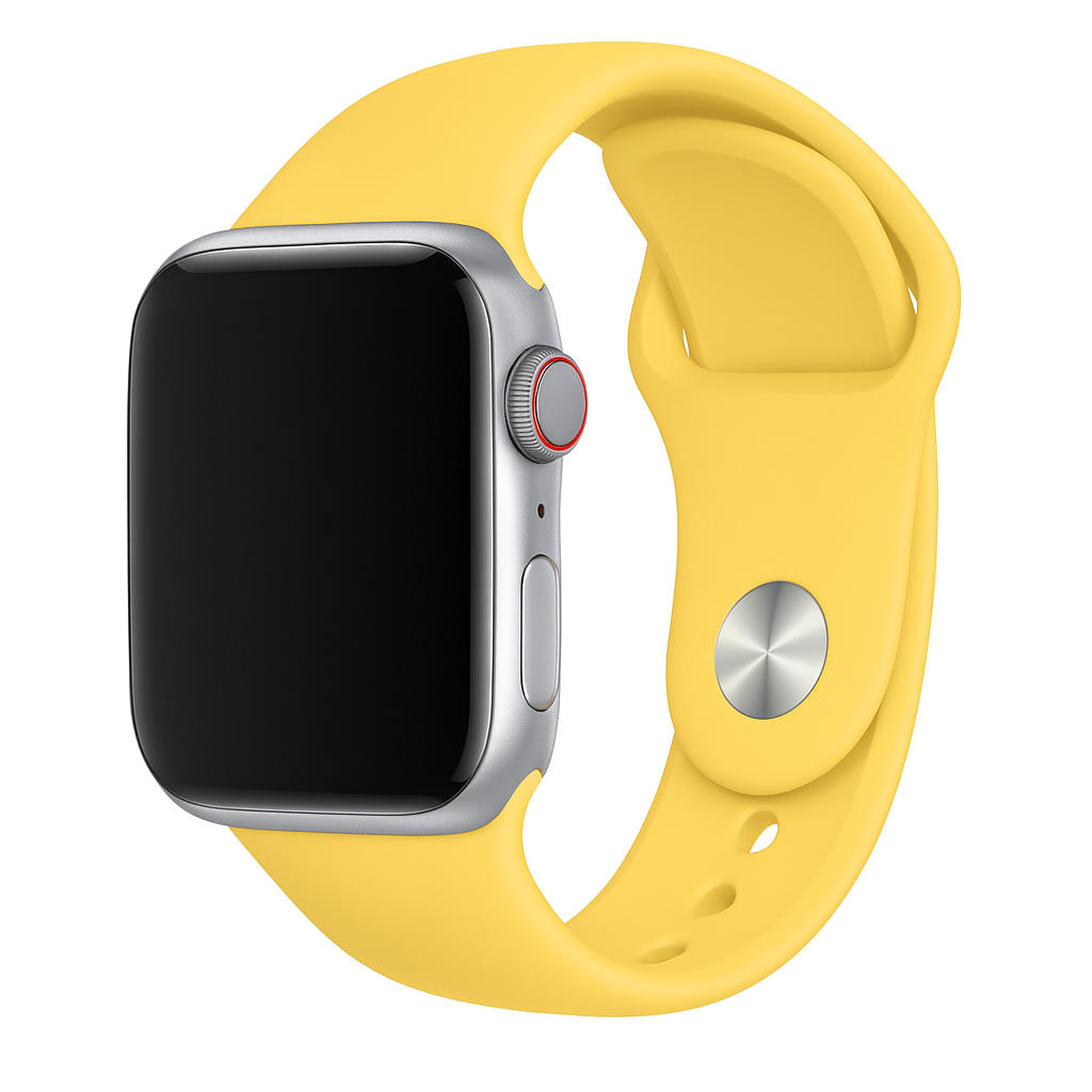 Gul silikonerem til Apple Watch — fleksibelt design, Apple Watch-serien