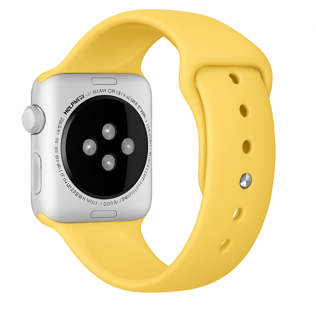 Gul silikonerem til Apple Watch — fleksibelt design, Apple Watch-serien