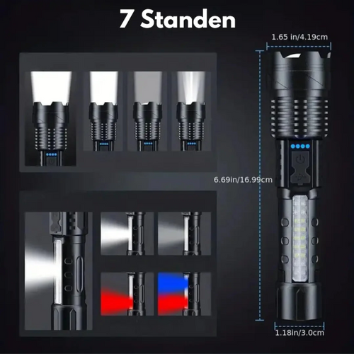 5000 Lumen Powerful Tactical Flashlight with USB | Ka-mostore