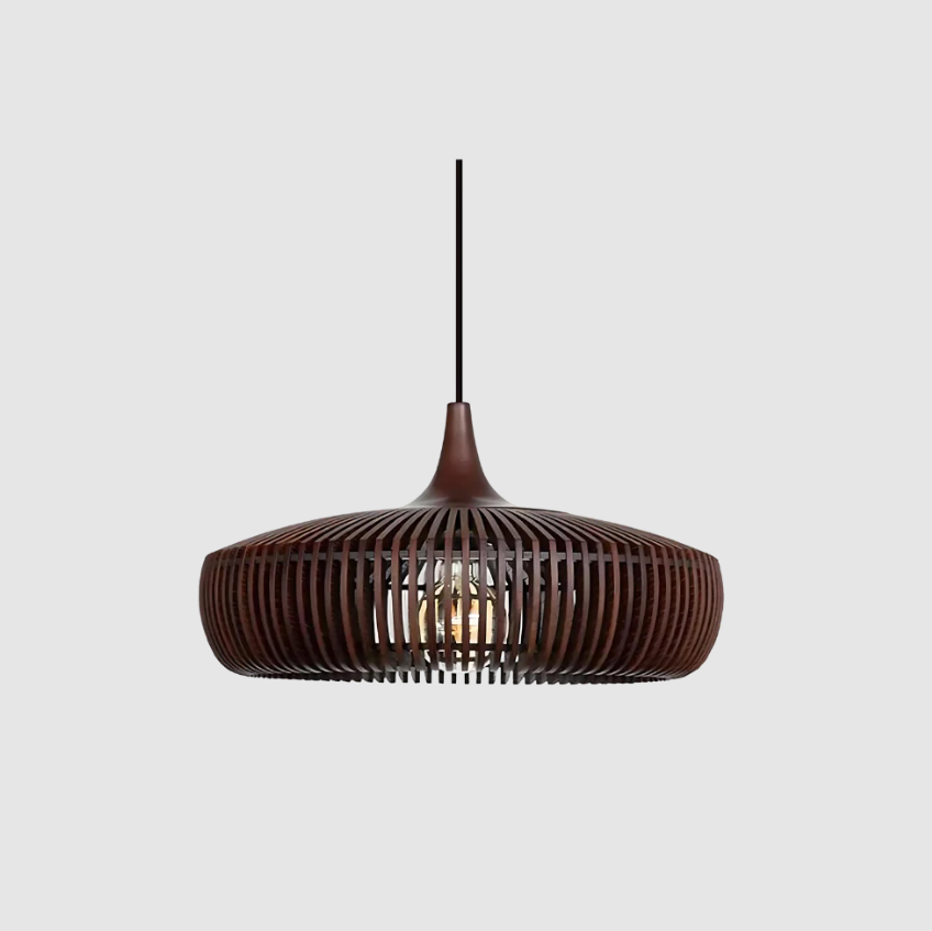 Solid Wood Slatted Pendant Light - Japandi Style | Ka-mostore