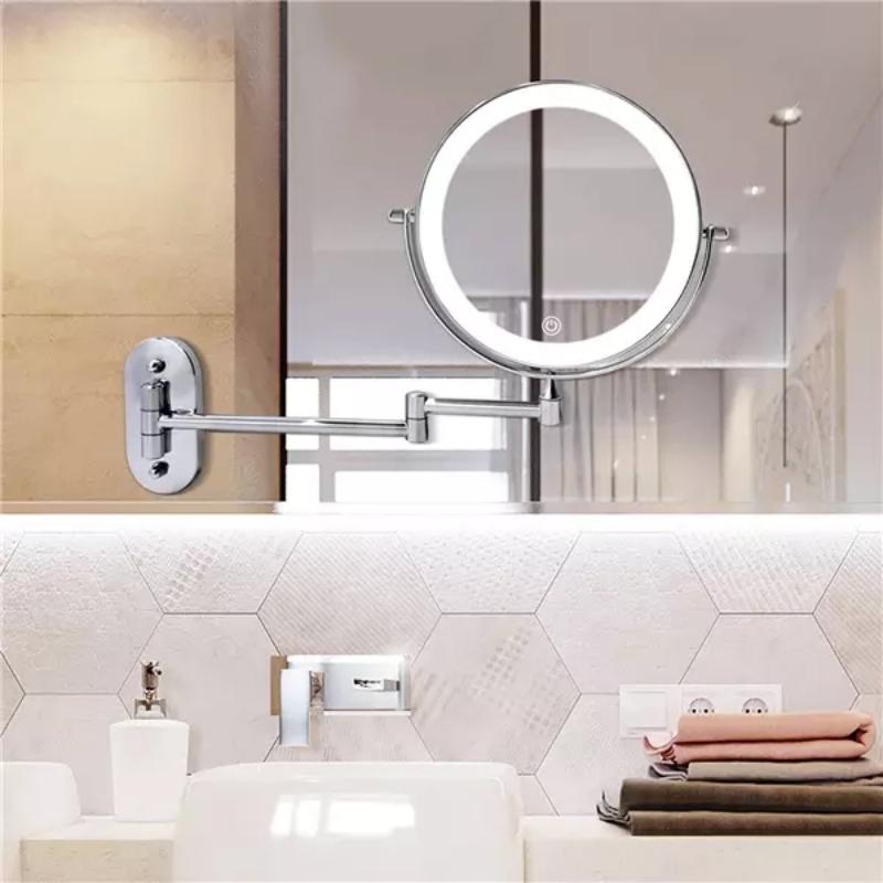 USB Rechargeable LED Ring Illuminated Makeup Mirror With 5X Magnification