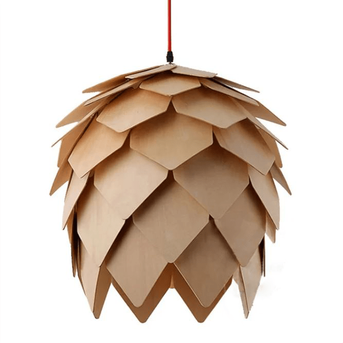 Sylva Pinecone Ceiling Pendant With Crystal Oak Finish And E27 Socket Compatible Lighting