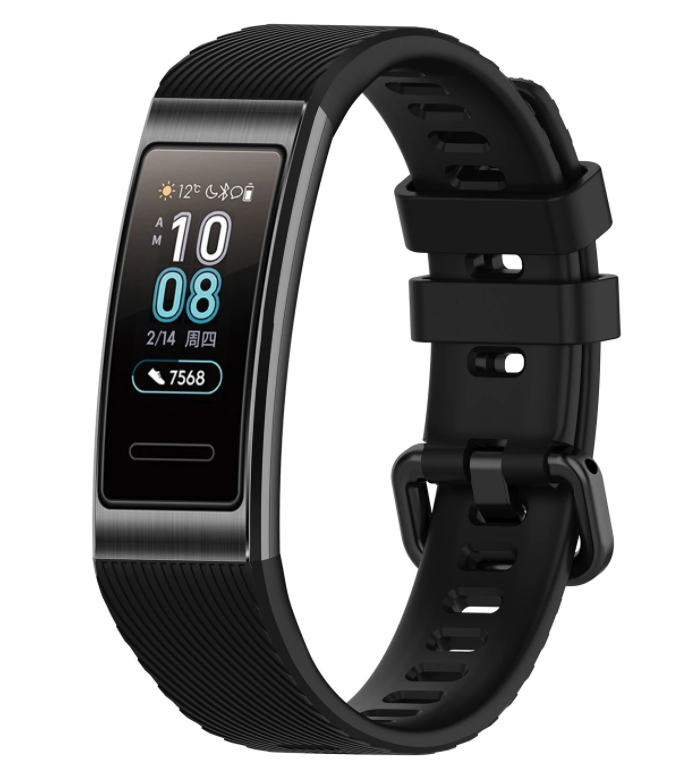 سوار بديل أسود من السيليكون لـ Huawei Band 3/4 Pro