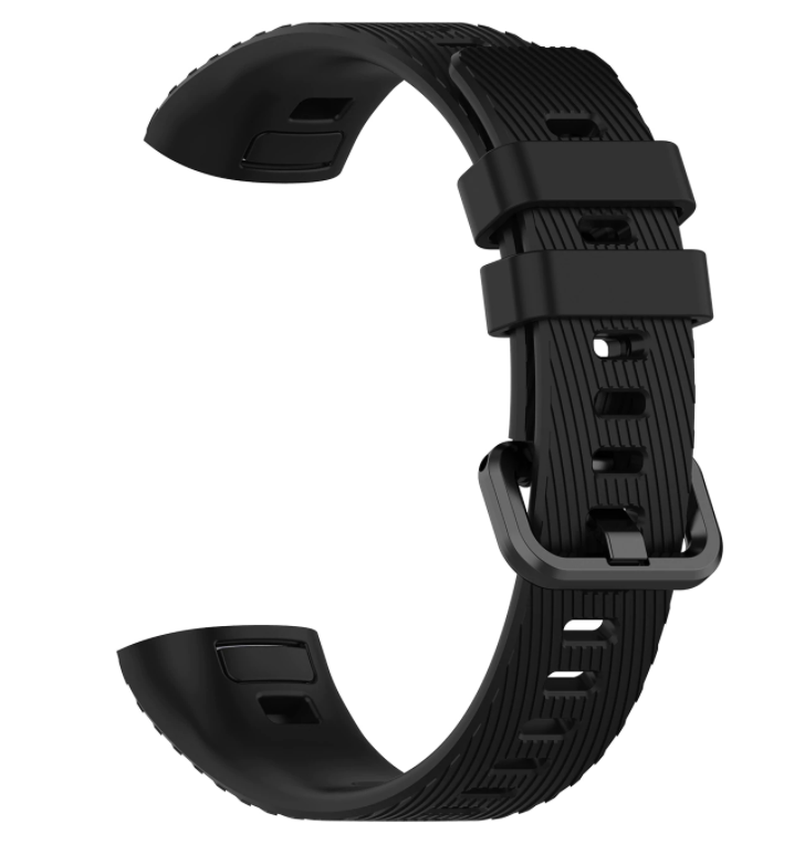 سوار بديل أسود من السيليكون لـ Huawei Band 3/4 Pro