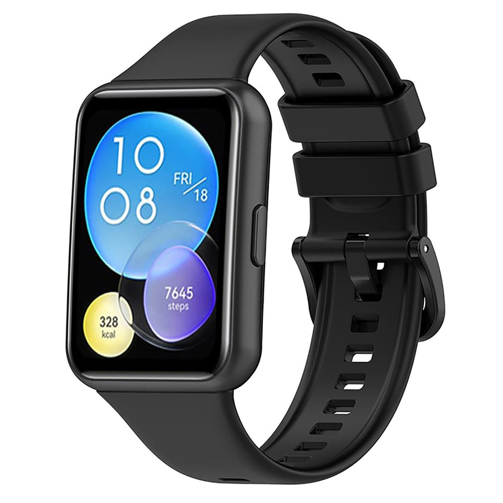 Huawei Watch Fit 2 Replacement Strap — Black Flexible Silicone
