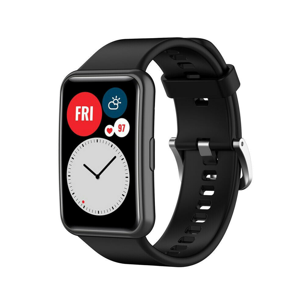 سوار سيليكون أسود لساعة هواوي Watch Fit — خفيف ومرن