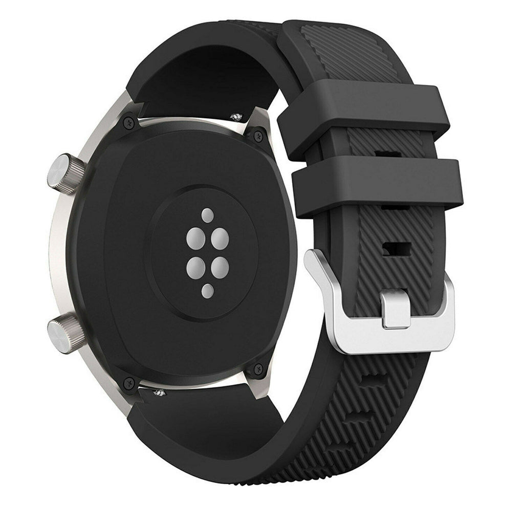 Schwarzes Silikonarmband für die Huawei Watch GT 2 – Metallschnalle