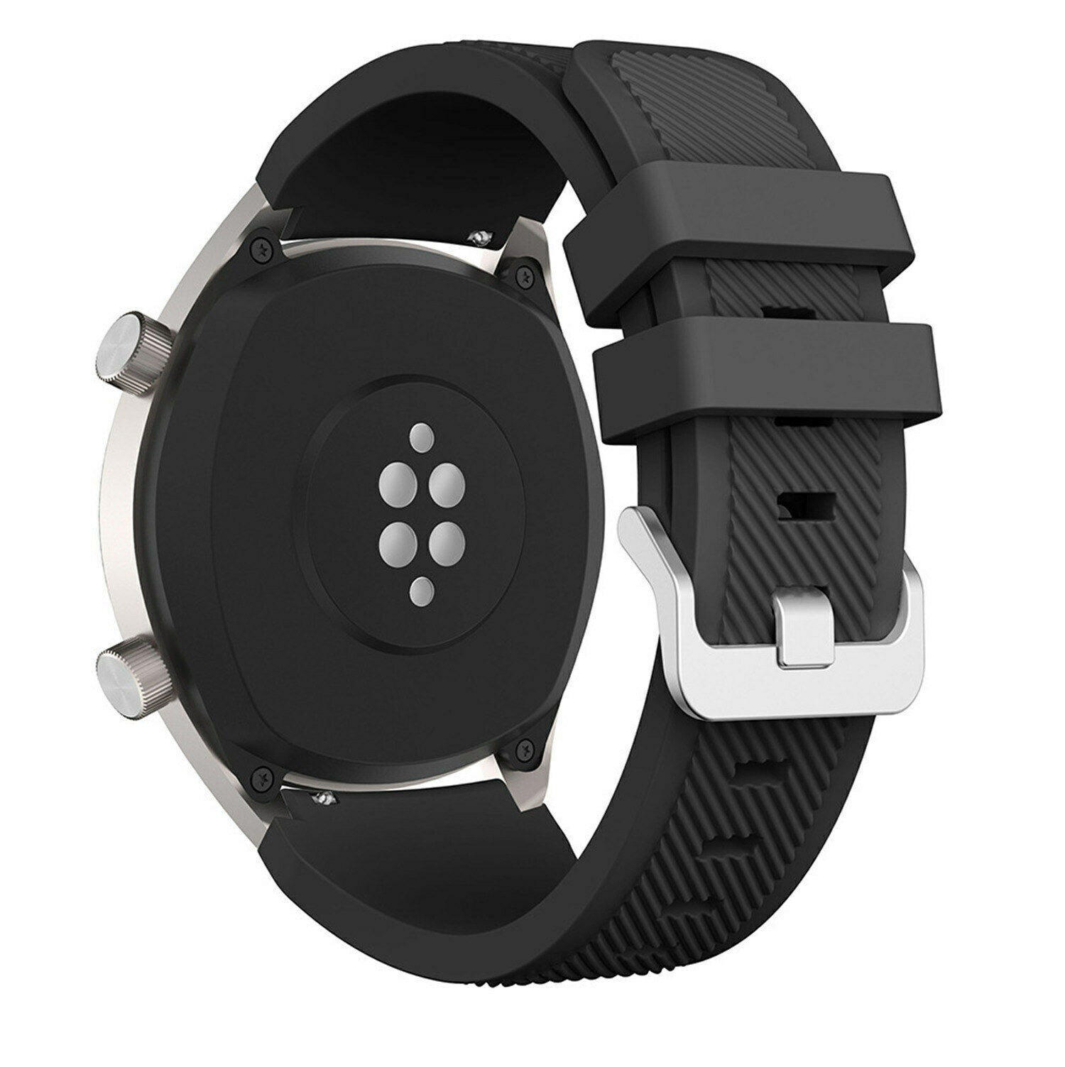 Schwarzes Silikonarmband für die Huawei Watch GT 2 – Metallschnalle