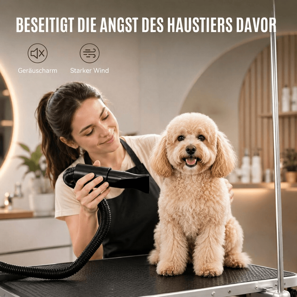 FellVento High-Power Dog Hair Dryer — Adjustable Temperature and Speed, High-Velocity Airflow
