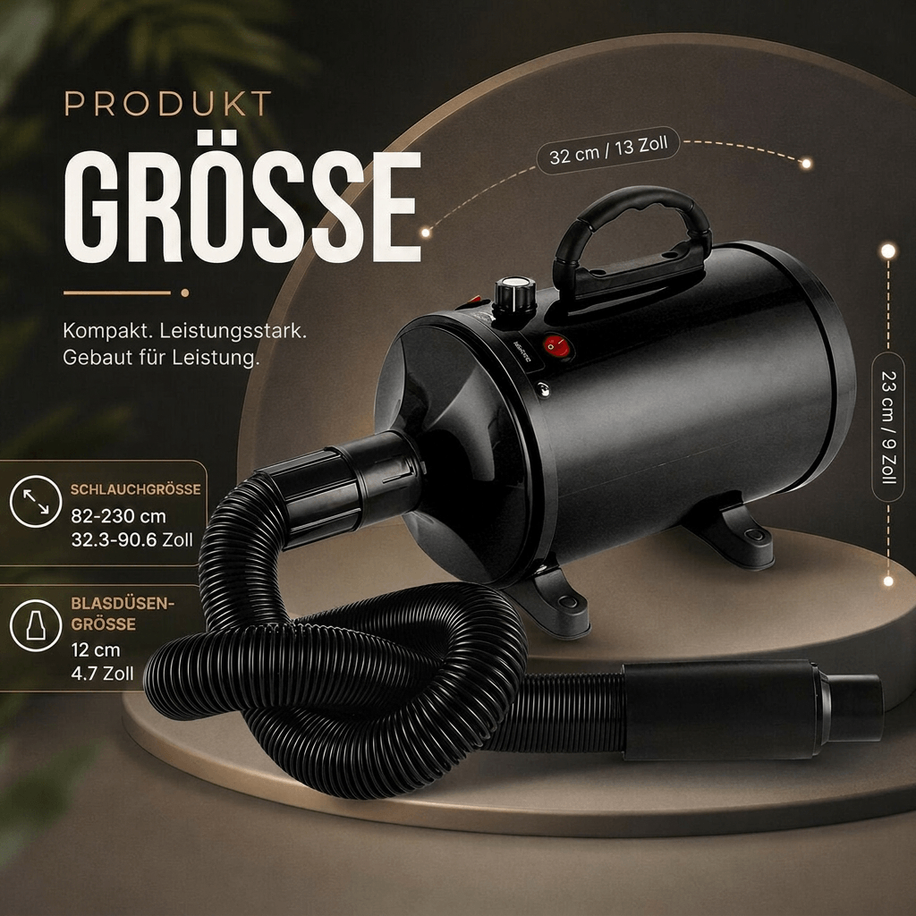 FellVento High-Power Dog Hair Dryer — Adjustable Temperature and Speed, High-Velocity Airflow