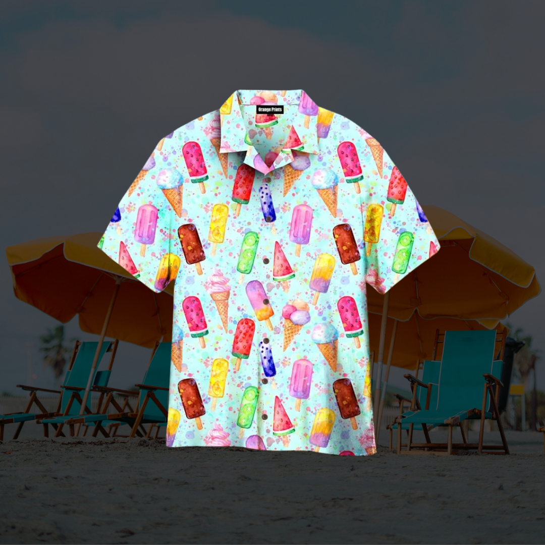 Playful Summer Ice Cream Print Shirt | Ka-mostore