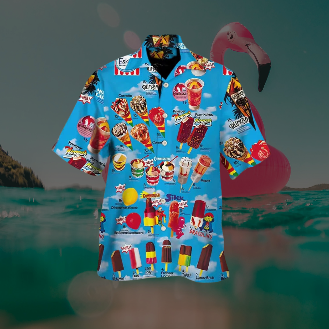 Playful Summer Ice Cream Print Shirt | Ka-mostore