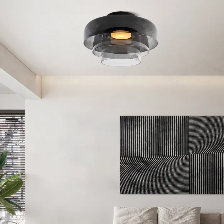 Lumenweave Nordic Style Ceiling Light With Handcrafted Glass Shade For Living Rooms And Dining Areas