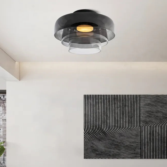 Lumenweave Nordic Style Ceiling Light With Handcrafted Glass Shade For Living Rooms And Dining Areas