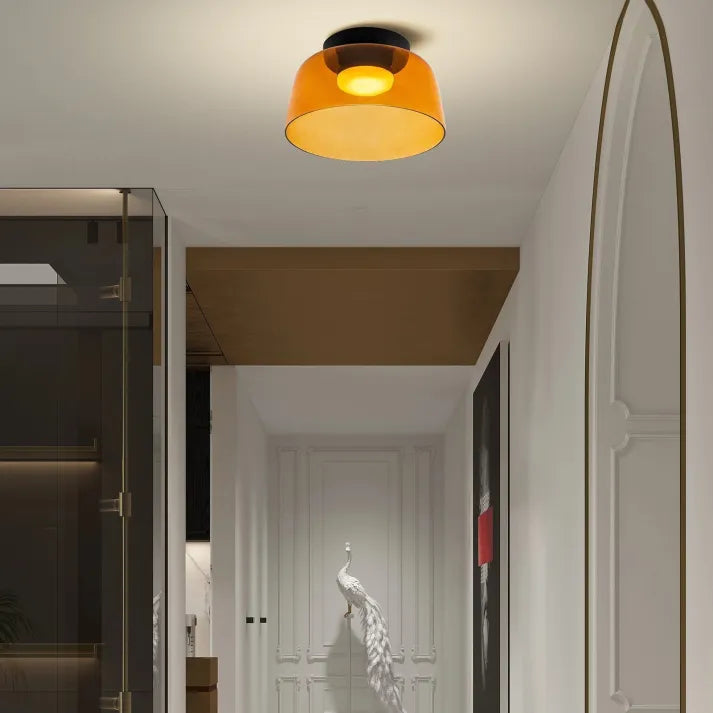 Lumenweave Nordic Style Ceiling Light With Handcrafted Glass Shade For Living Rooms And Dining Areas