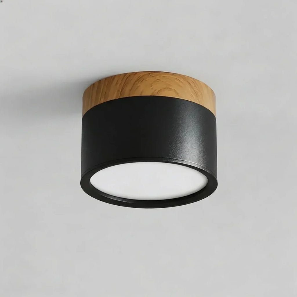 Ceiling Light Fixture Featuring LED In Flush Mount Solid Wood Colour Accent For Modern Homes