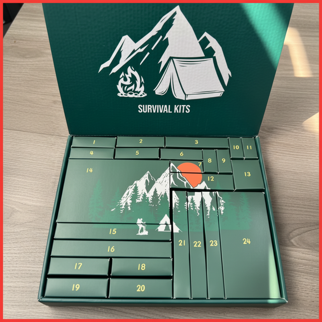 Calendar de Advent GEARQUEST cu 24 de unelte pentru activități în aer liber — Descoperă zilnic echipamente de aventură