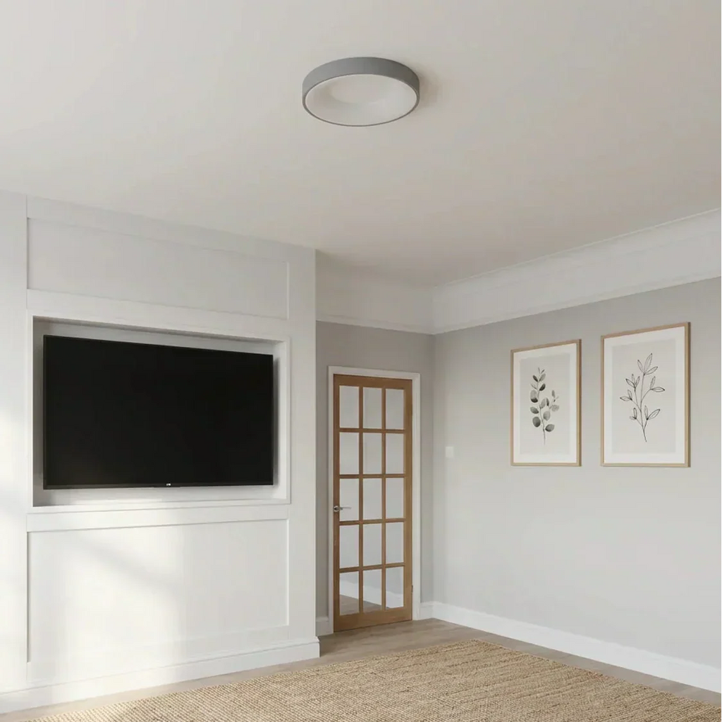 Circular Flush Mount Ceiling Light With Hollow Center And Integrated LED Diffuser