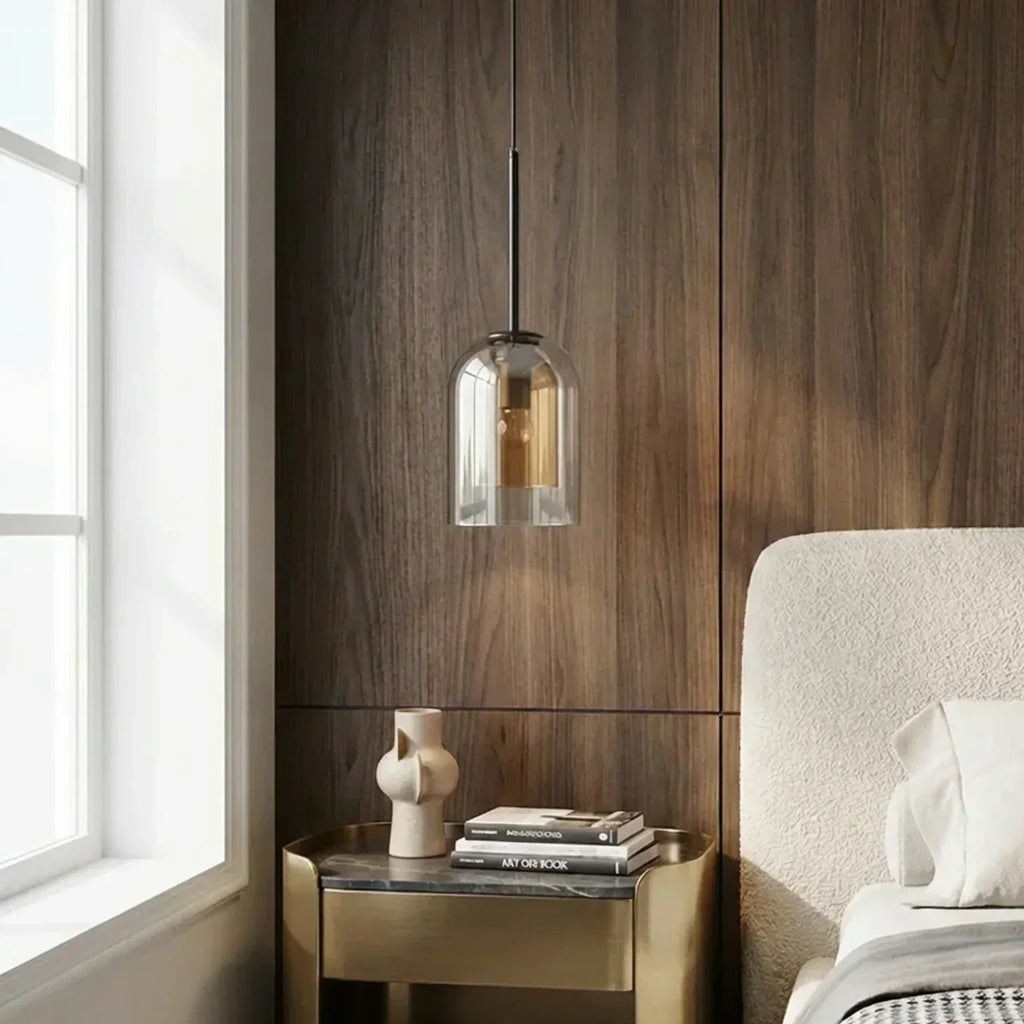 Double Glass Dome Pendant Light Fixture For Dining Rooms Bedrooms And Living Spaces