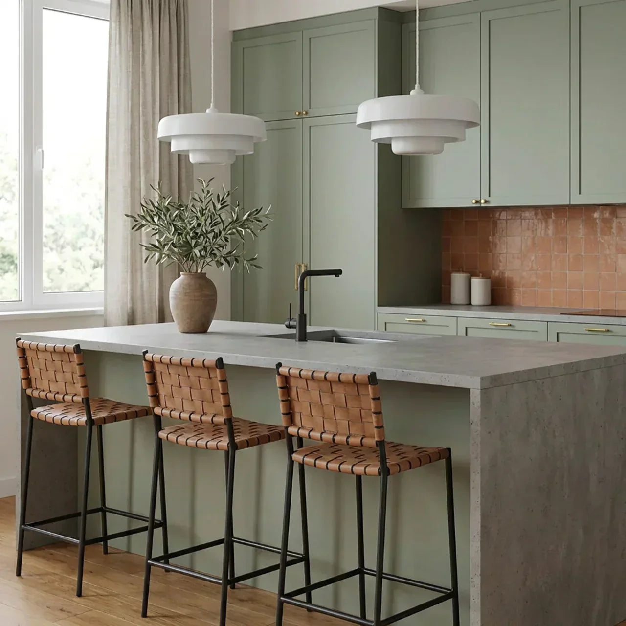Bauhaus Style Pendant Light With Tiered Glass Elements For Ceiling Installations Diffused Ambient Lighting