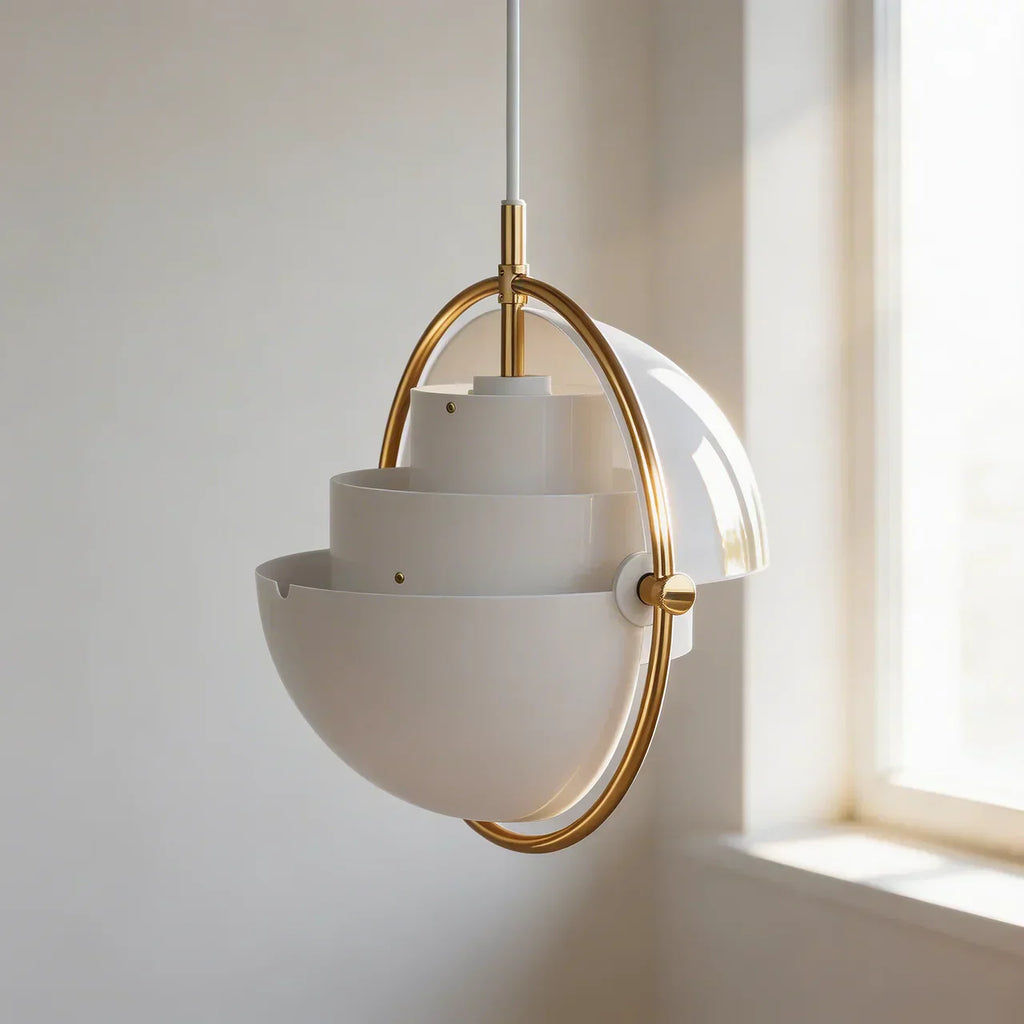 Scandinavian Style Adjustable Pendant Light With Directional Shade For Living Spaces