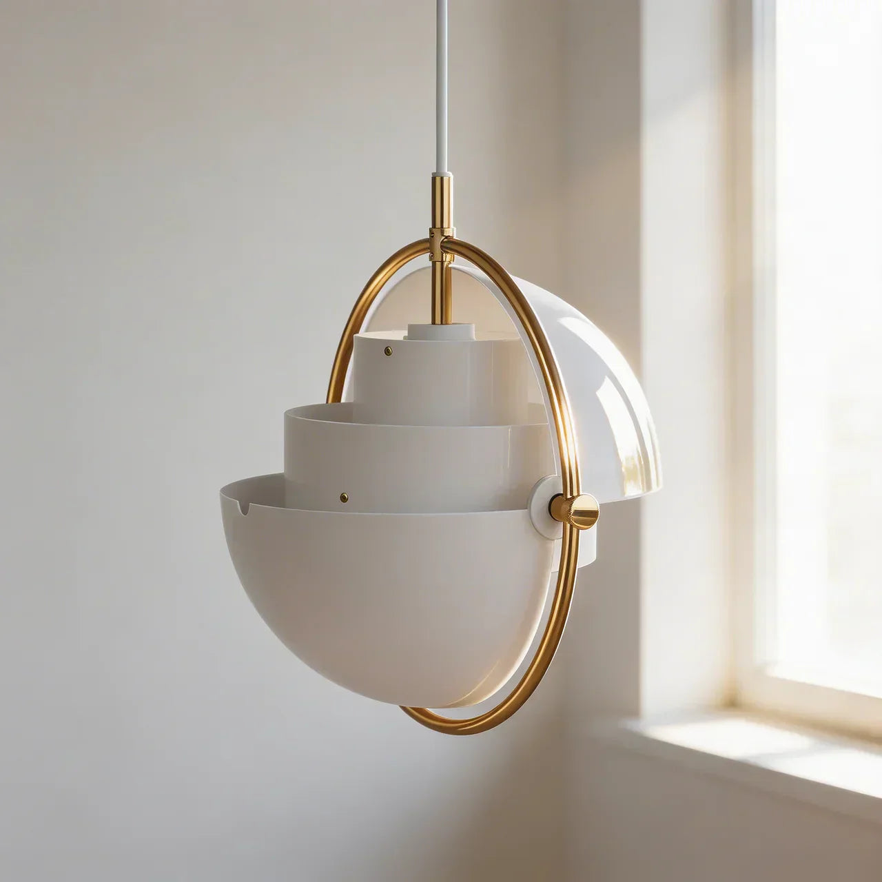Scandinavian Style Adjustable Pendant Light With Directional Shade For Living Spaces