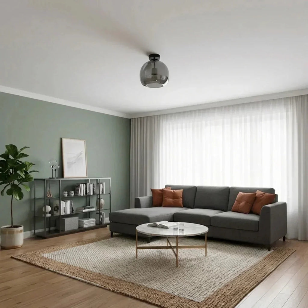 Elegant Glass Ceiling Fixture With Pendant Or Semi Flush Mount For Versatile Living Spaces