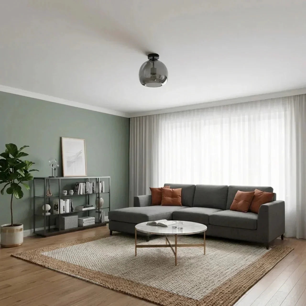 Elegant Glass Ceiling Fixture With Pendant Or Semi Flush Mount For Versatile Living Spaces