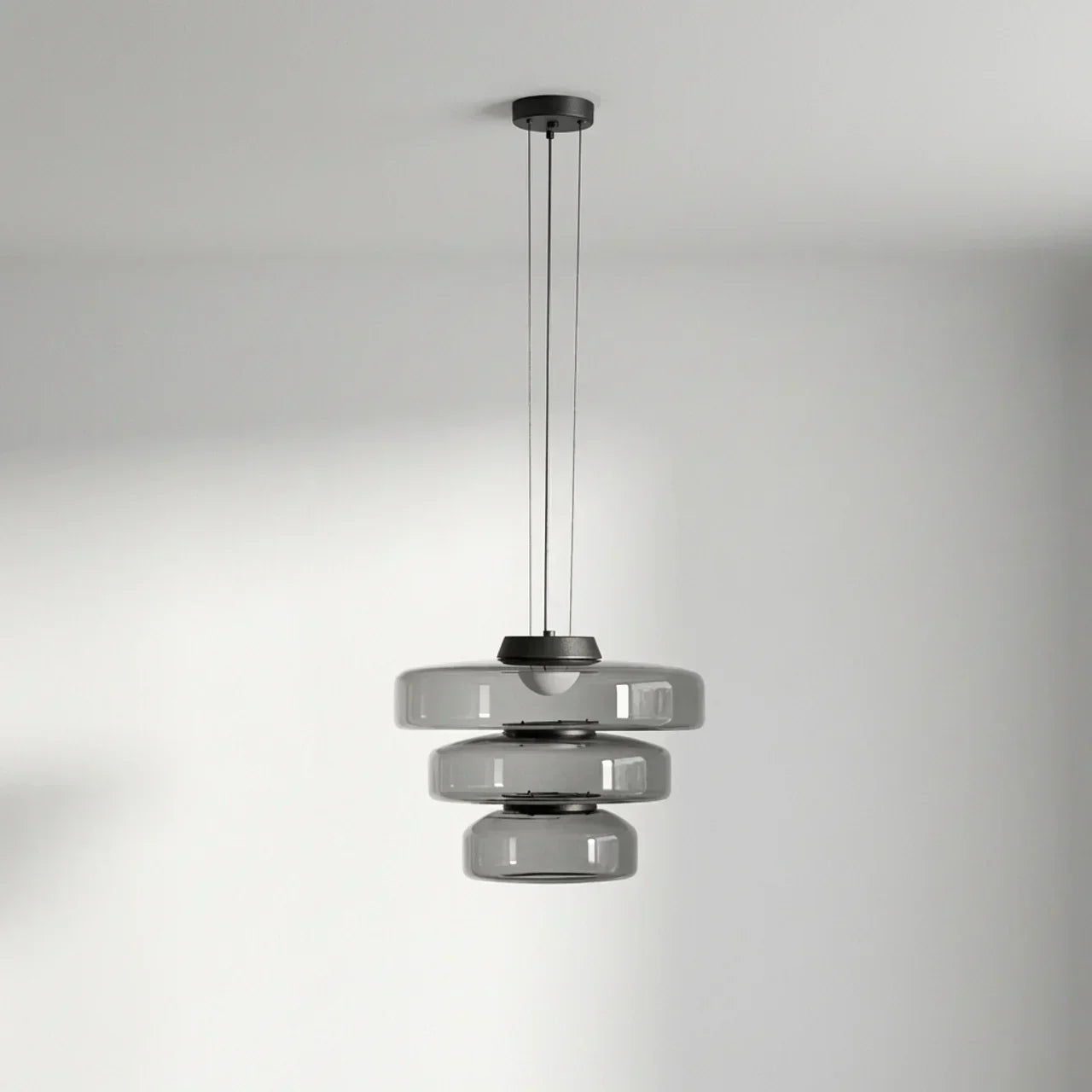Bauhaus Style Tiered Glass Pendant Light With Integrated Led For Modern Interiors