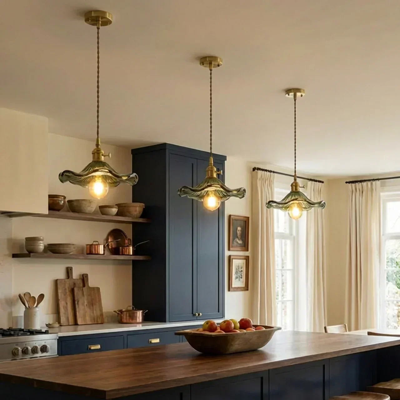 Art Deco Inspired Glass Fixture With Scalloped Edge Ceiling Or Pendant Light For Hallways And Living Areas