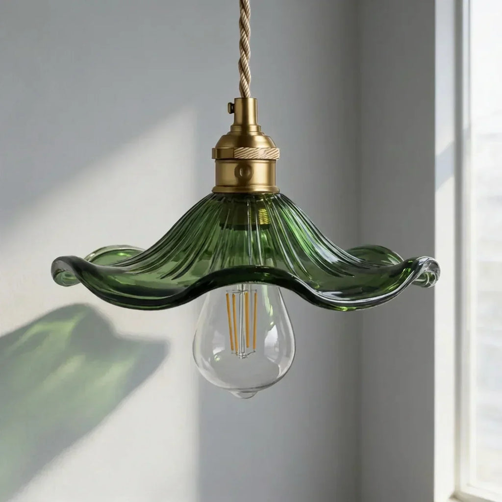 Art Deco Inspired Glass Fixture With Scalloped Edge Ceiling Or Pendant Light For Hallways And Living Areas