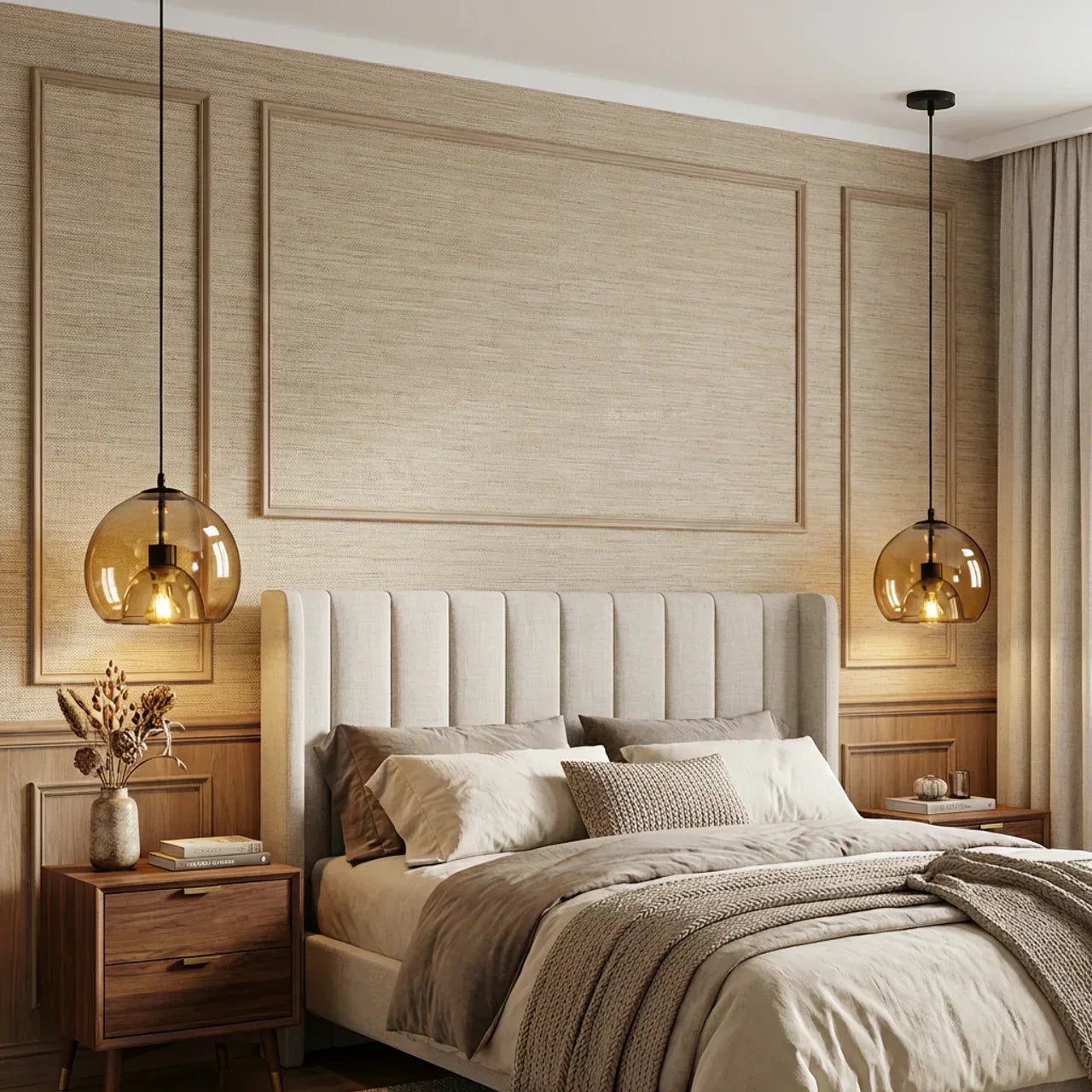 Smoked Glass Pendant Light With Dome Shade And Metal Fittings For Kitchens And Living Areas