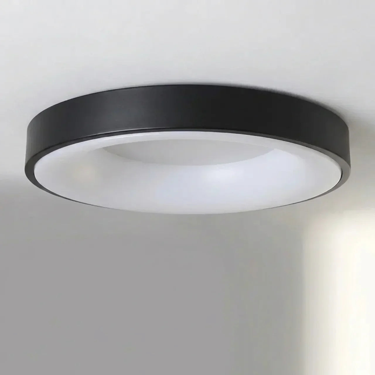 Circular Flush Mount Ceiling Light With Hollow Center And Integrated LED Diffuser